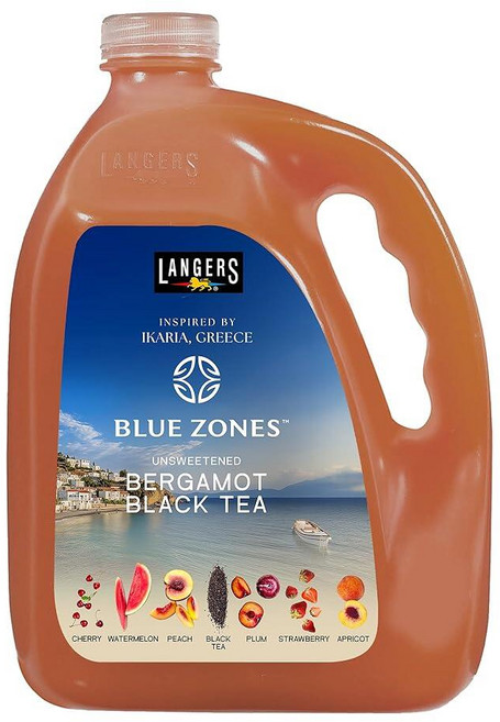 Langers Blue Zones Inspired Unsweetened Tea 베르가못 홍차 300ml(128온스) (1팩), Langers Blue Zones Inspired Un, 1개, 3.8L, 1