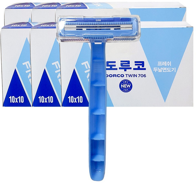 도루코 프레쉬 2중날 일회용 면도기, 100개입, 6개