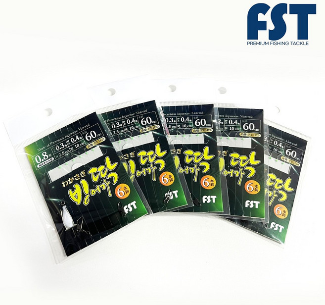 빙어가 딱 FST 빙어용 카드채비 낚시바늘 6본 얼음낚시 채비, 1개, 5개입