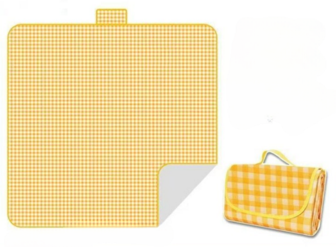 Velon 공원 피크닉 매트 접이식 휴대용 방수 캠핑 돗자리 나들이, 옐로우