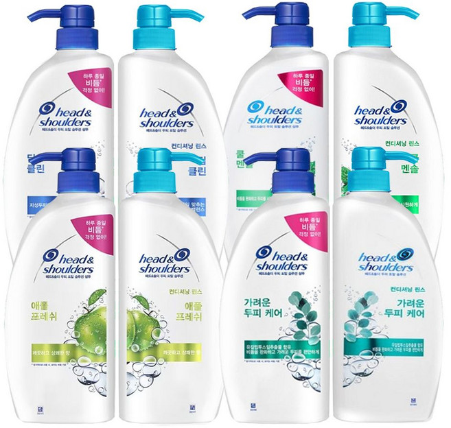 헤드앤숄더 두피케어 비듬 토탈솔루션 샴푸 린스 8종택1, 린스 850ml 애플프레쉬
