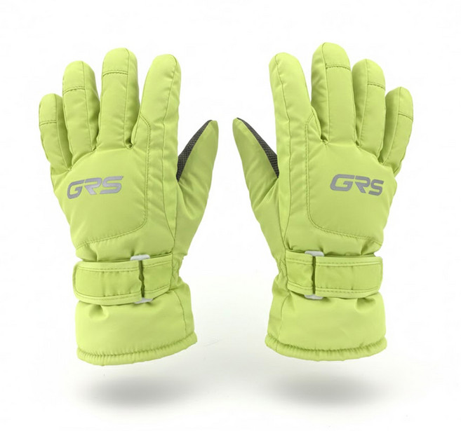 GRS 타이니 아동용 스키장갑, 라임, 1세트
