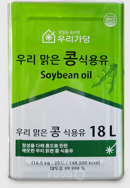 우리 맑은 콩식용유 18L, 1개