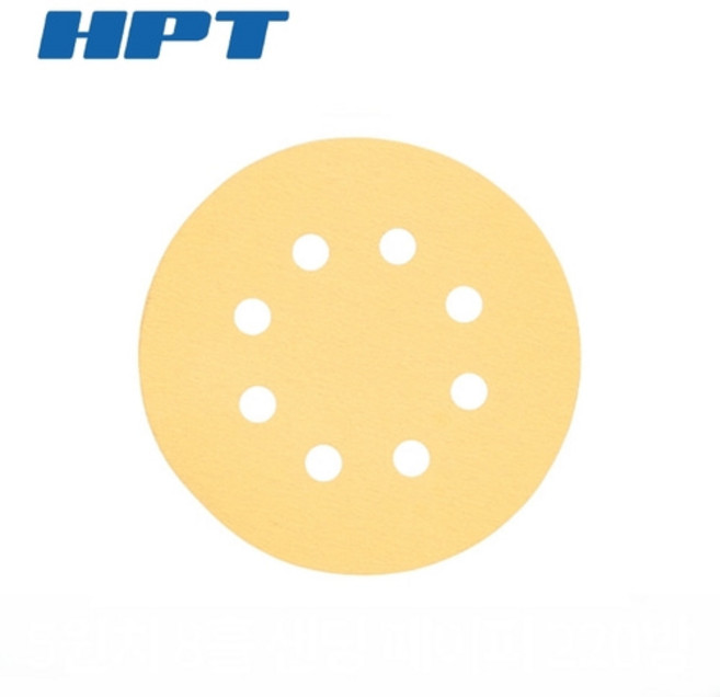 HPT 5인치 8홀 원형 사포 샌딩 페이퍼 페파 220방, 시아 사각 무홀 70 x 125mm, 1개