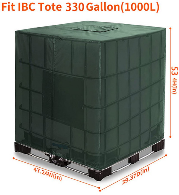 IBC 토트 커버 330 정원 차단 210D 420D 소재 지퍼 탱크 보호 1000L 자외선 야외 갤런, Gr n, 210DZipper330gallo