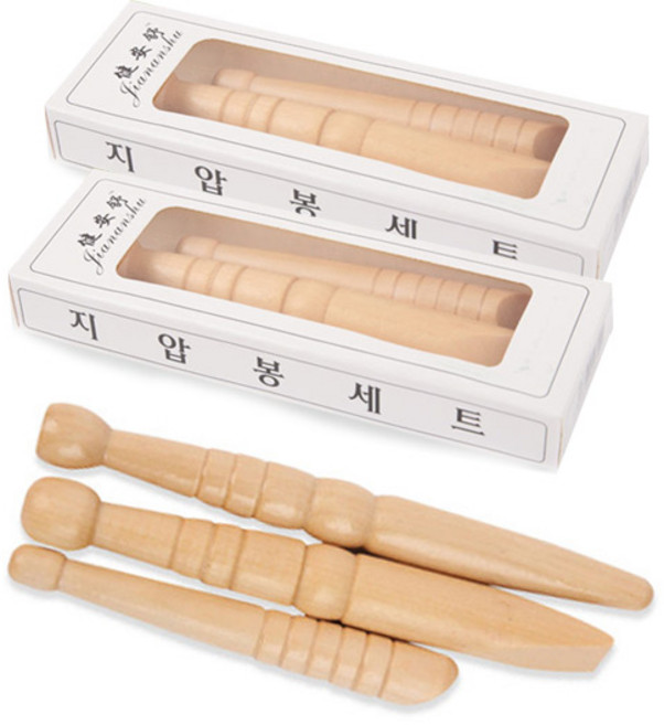 편백나무 지압봉 손 발 마사지기 안마 3종세트, 2개