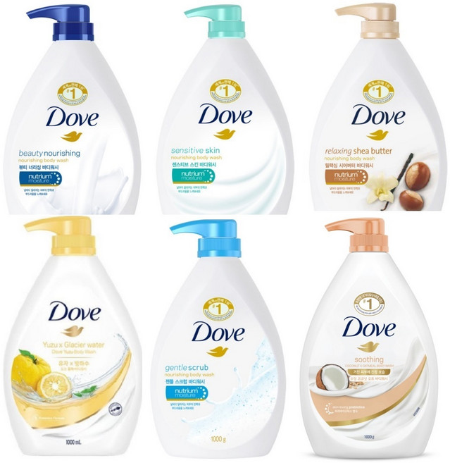도브 뷰티 너리싱 바디워시 1L 등 6종 스윗 코코넛 / 릴랙싱 시어버터 / 센서티브 / 젠틀 스크럽 / 유자 프레시, 센서티브1L, 2개