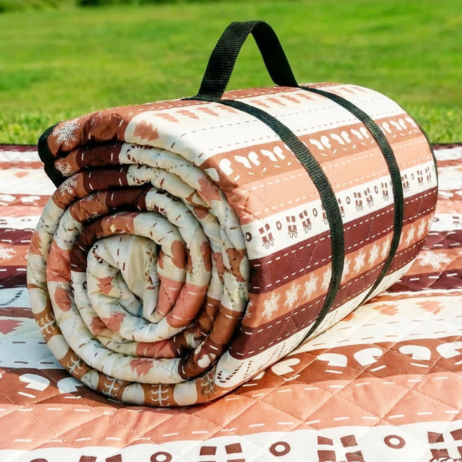 ROYAI ONE 휴대용 방수 방습 캠핑매트 대형 두터운 피크닉매트, 갈색