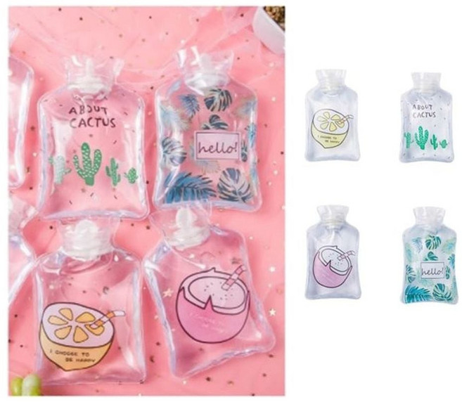 겨울 휴대용 미니 온수핫팩 3p 투명 온수주입 보온 찜질팩, 색상 랜덤 3P, 1개