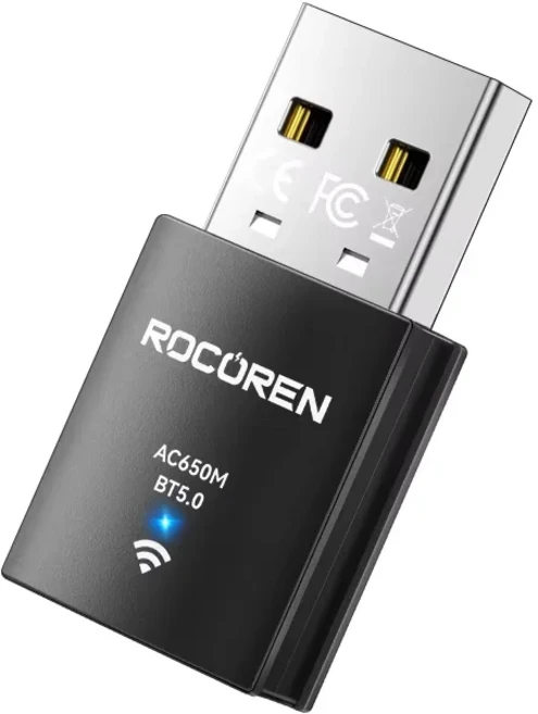 Rocoren 650Mbps 휴대용 USB Wifi 어댑터 무선 이더넷 네트워크 카드 PC 듀얼 2.4G/5G 동글 수신기
