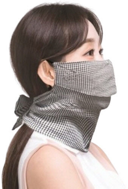 고운골프 지지미 멀티 리본마스크, 블랙, 1개