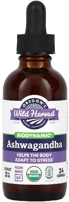 오레곤스와일드하베스트 아슈와간다 ashwagandha 아쉬아간다 추출물 액상 59ml, Oregon's Wild Harvest, Biodyna, 1개 - 쿠팡
