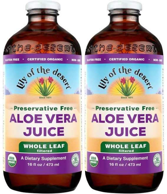 릴리오브데저트 알로에 베라 쥬스 홀 리프 aloe vera juice 473ml x 2개