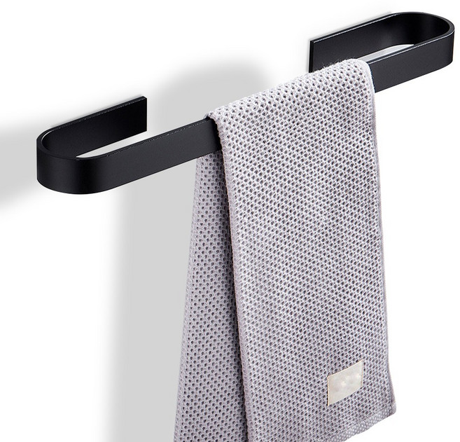 무타공 욕실 수건걸이 실내화 걸이, 블랙, 1개