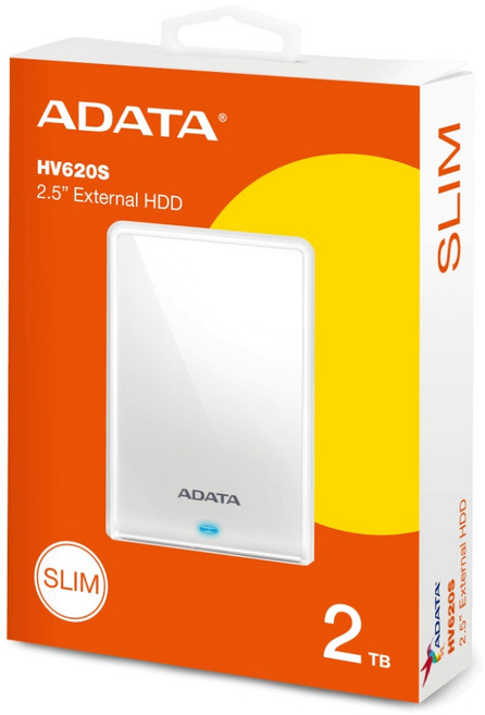 ADATA 威剛 HV620S 2TB 2.5吋 外接式硬碟 SLIM, 白色