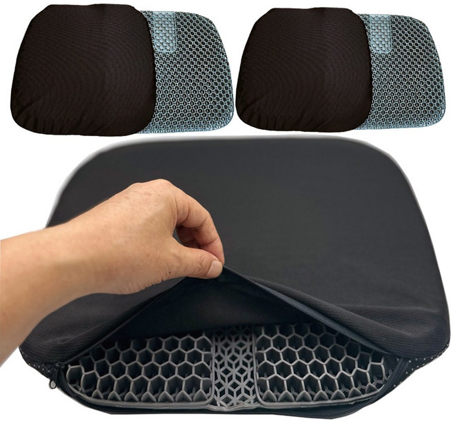 (1+1)코마6세대U형 실리콘방석 벌집방석 통풍방석 특대형 2개+커버2개, (01)6세대-그레이2세트 특대형(커버포함)
