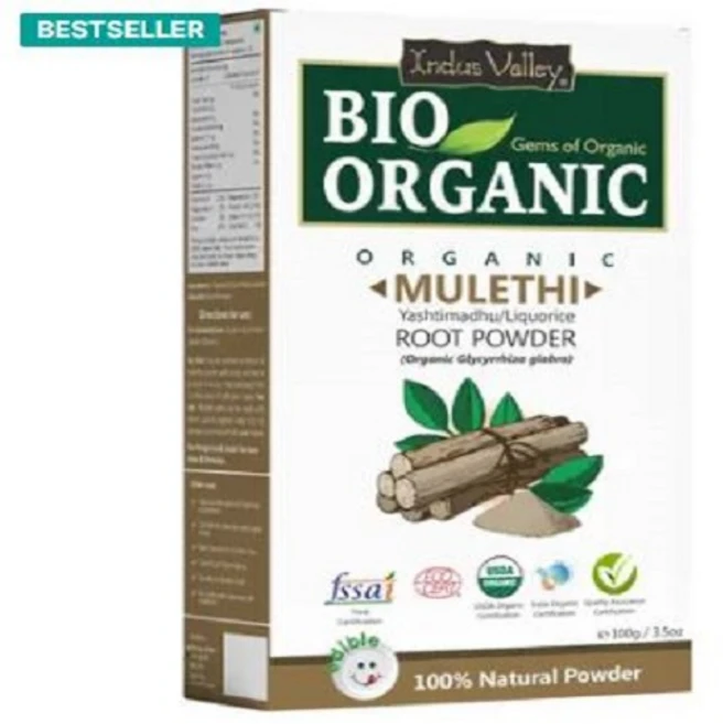 Indus Valley Natural Organic Mulethi Powder Glycyrrhiza Powder For Hair and Skin Care (100 g), 1개, 100g - 쿠팡