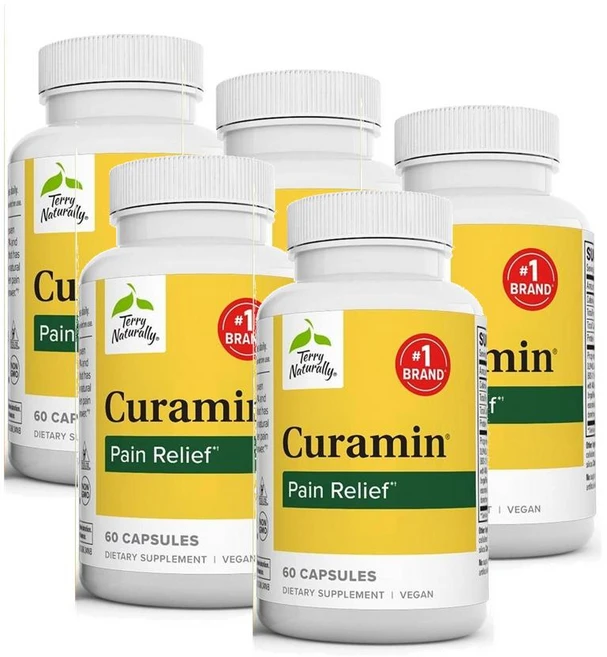 테리 내추럴리 큐라민 페인 릴리프 커큐민 보스웰리아 캡슐 Terry Naturally Curamin Pain Relief, 5개, 60정 - 쿠팡