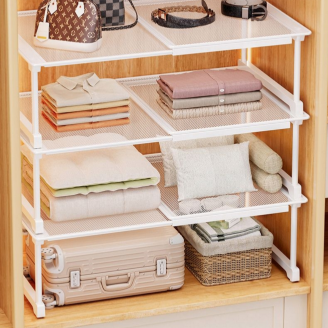 숭람 길이조절 메쉬 칸막이 옷장정리선반 트레이, 1개, 39~65*25*30높