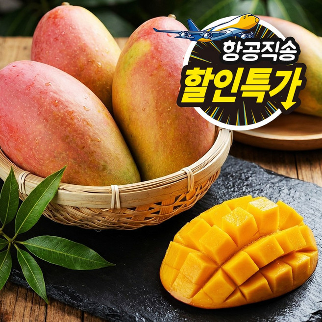 [특가상품] 태국 마하차녹 무지개망고 프리미엄 고당도 꿀당도 선물용 특대과 항공직송, 1세트, 5kg(10~18과)