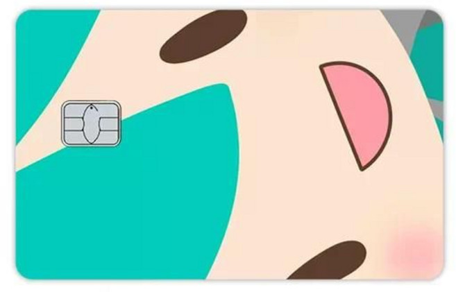 보컬로이드 하츠네 미쿠 교통 체크 신용 카드 스킨 스티커 VISA 은행 버스(1), Small Chip, 3