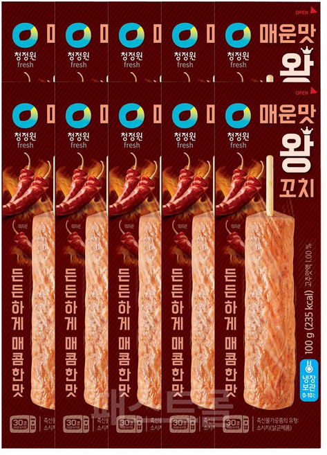 청정원 매운맛왕꼬치, 10개, 90g