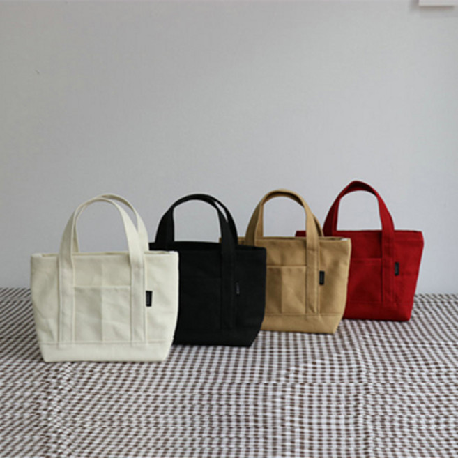 럭키세븐 미니에코백 캔버스 손목 무지 텀블러 백 가방