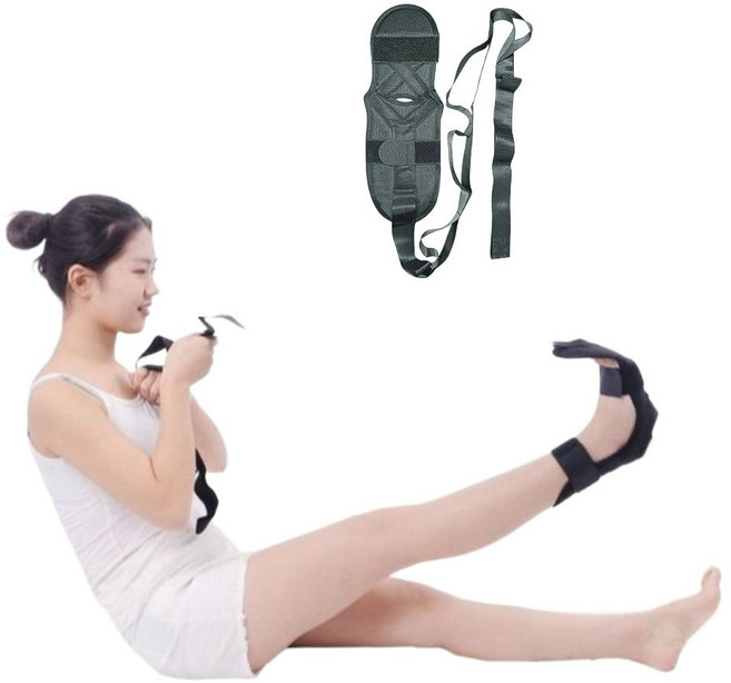 본생활건강 요가벨트 스트레칭벨트 재활도구 재활벨트 발당기기 다리찢기, 1개, 블랙