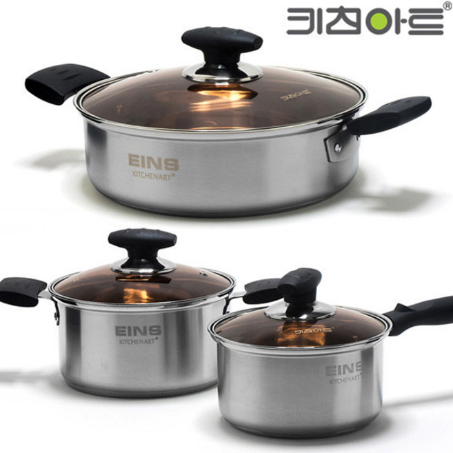 키친아트 아인스 냄비 3중 스텐냄비 양수냄비 편수 찌개 라면냄비, 07)키친아트 아티스트 양수냄비 18cm