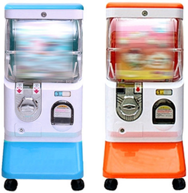 고급형 뽑기기계 미니 캡슐뽑기 추첨 자판기 가챠샵 영재과학사, 하늘 B-75cm, 500원 동전 4개용, 1개