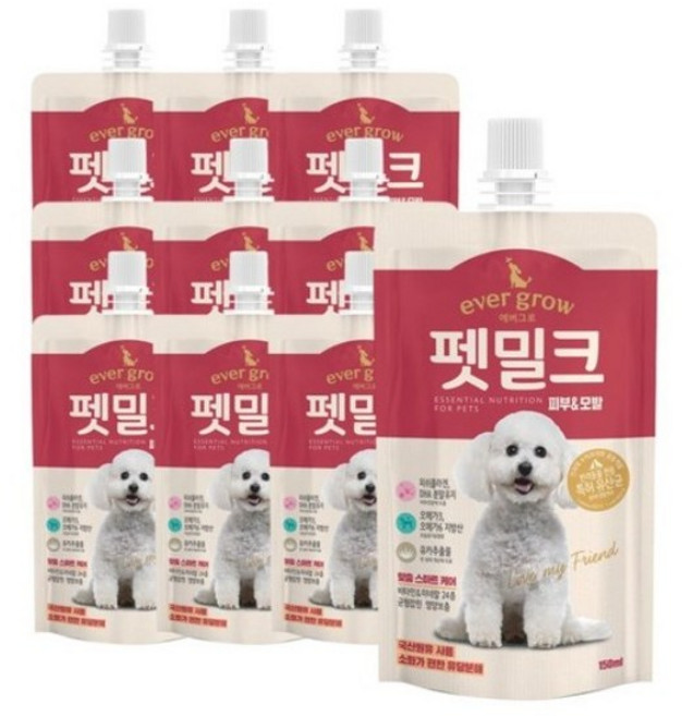 에버그로 펫밀크, 피부&모발, 150ml, 50개