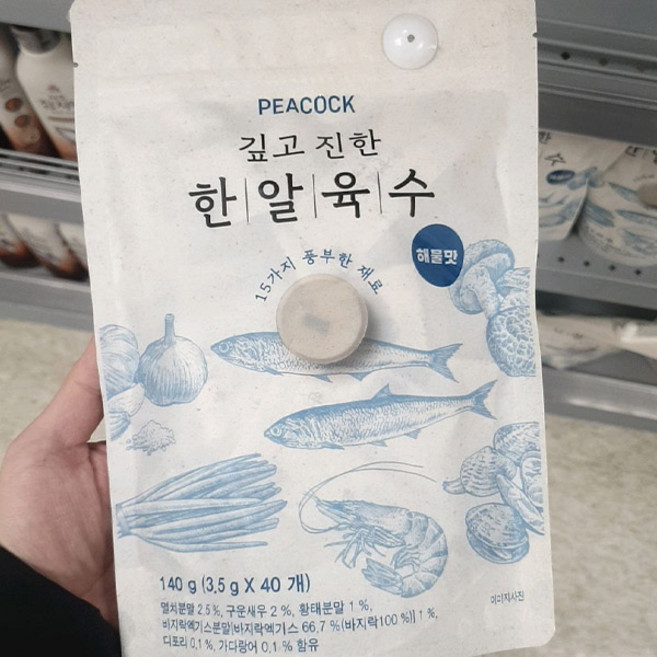 피코크 깊고 진한 한알육수 해물맛 2팩 총 280g, 2개, 140g