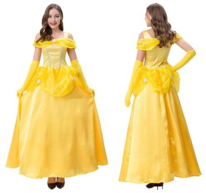 의상 여성용 멋진 성인 공주 백설 공주 옐로우 벨라 신데렐라 엘사 안나 라푼젤 잠자는 숲속의 아름다움 코스프레 할로윈 드레스, 84)-8747