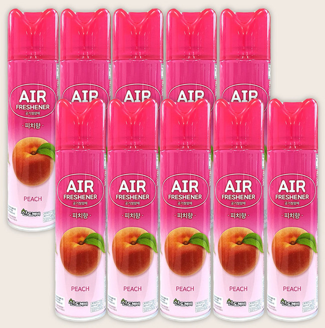 산도깨비 공기청향제 피치향, 300ml, 300g, 10개