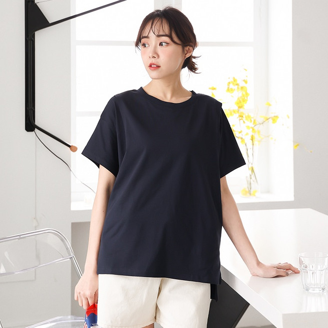 BabyShare 加大側開岔短袖哺乳衣 孕婦裝 CMS001B1L