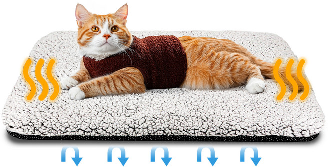 마약 방석 강아지 고양이 폭신한 쿠션 100% 전기없는 프리미엄 보온매트 사계절 통세탁 반려동물, 1개, 화이트