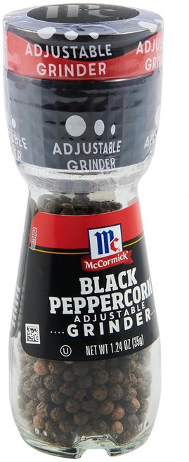 McCormick 블랙페퍼콘 그라인더 신선한 후추 1.24온스 x 6개 유리병 테이블탑 사용 최적 미국직구, 35.2g