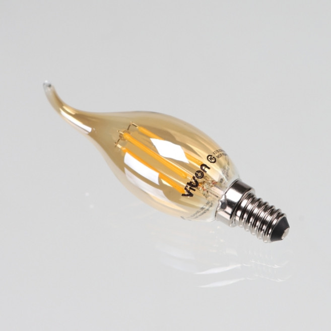 비츠온 LED 에디슨 램프 촛대구 플레임 4W E14, 전구색, 1개