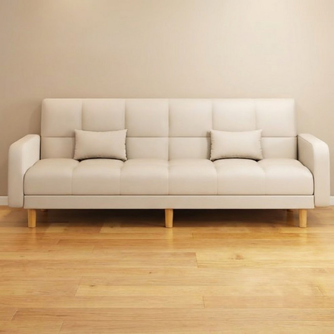 미스티 접이식 2인용 각도조절 1인용 가죽 소파 MTL4, 아이보리_100cm