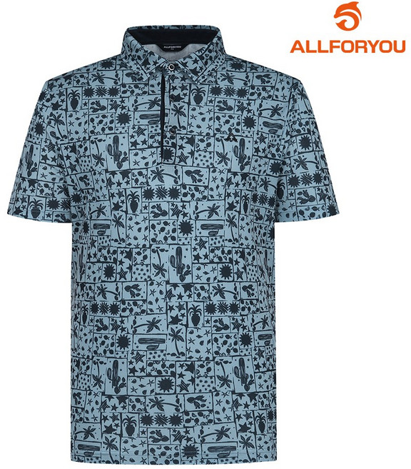 [올포유] 남성 알로하 프린트 카라 반팔 티셔츠 AMTYM3261-915