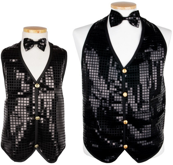 파티짱 반짝이 조끼 블랙 웨이터 스팽글 무대 의상