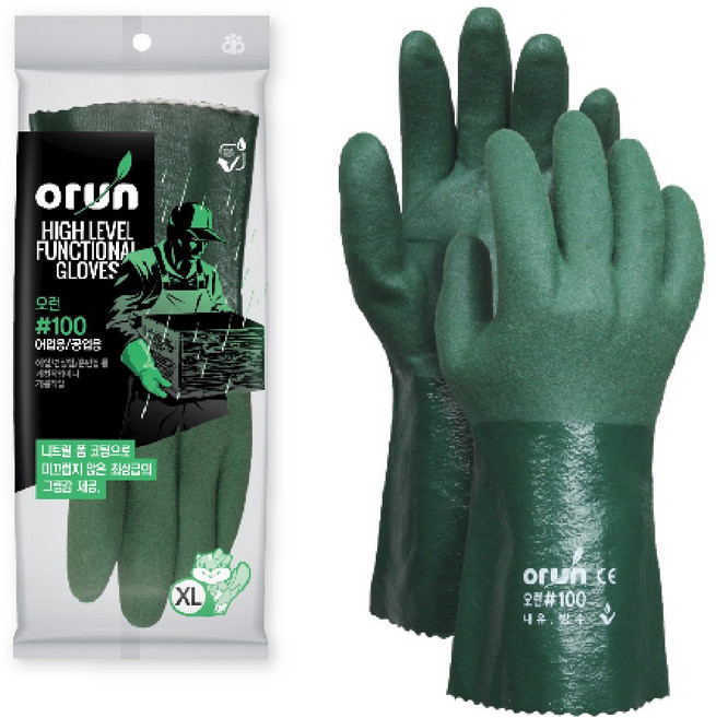 [오런장갑] 오런 #100 어업용 공업용 NBR코팅장갑, 특대(XL), 5개