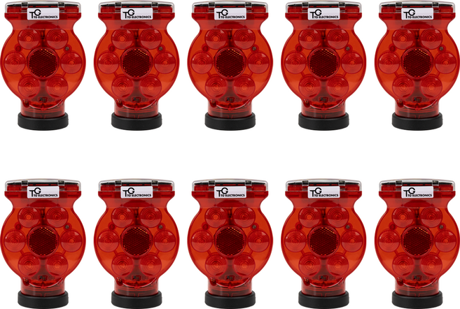 TG전자 태양광 LED 자석 경광등 태양열 경고등 쏠라 점멸등 멧돼지 고라니 퇴치 자석용, 10개