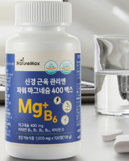 건강식품 보조식품 신경 근육 관리엔 파워 마그네슘 400 맥스 120정 KS, 1개