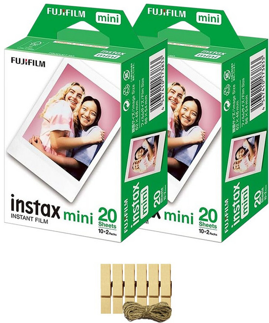 인스탁스 미니필름 20장+나무데코집게 증정, 인스탁스 미니필름 40장+나무데코, 1세트