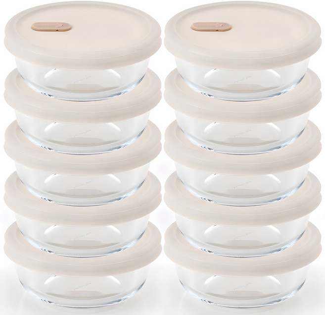 네오플램 내열유리 전자레인지용기 냉동 밥보관 용기 10P세트 360ML, 1세트, 360ml 10p세트