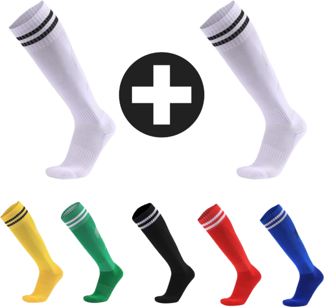 업핏 발이편한 유소년 성인 축구양말 니삭스, 2개, 화이트