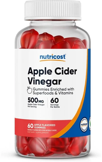 뉴트리코스트 애플 사이다 비니거 500mg 구미 Nutricost Apple Cider Vinegar, 1개, 120정 - 쿠팡