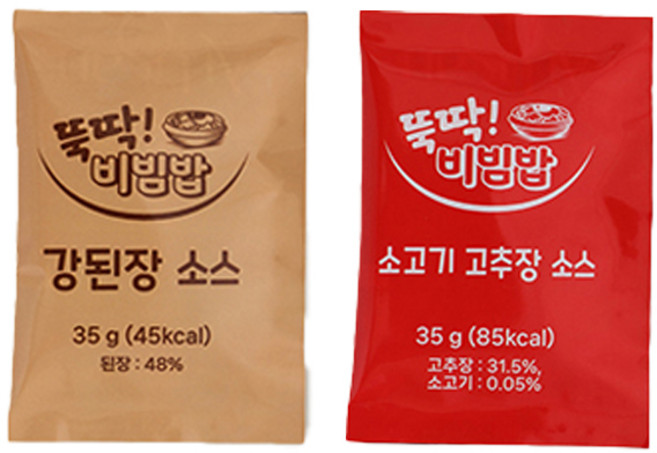 뚝딱 비빔밥 소스 20팩(강된장 소스 10팩+소고기 고추장 소스 10팩), 35g, 20개