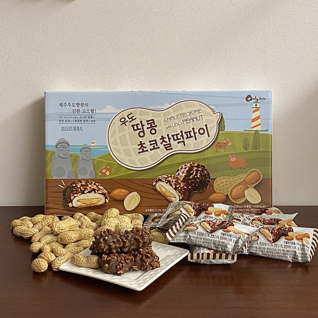 제주 우도땅콩초코찰떡파이, 2박스, 360g